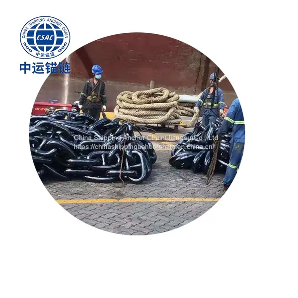 68mm Black Painted Floating Wind Power Platform Studless Link Anchor Chain