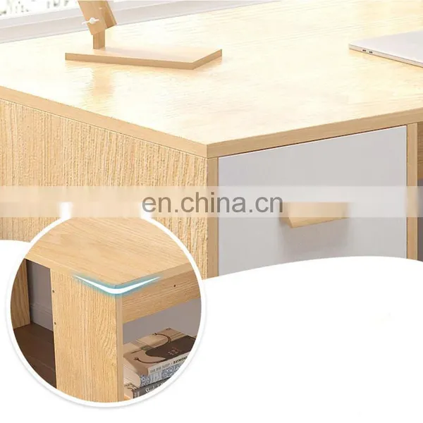 Student Study Workstation Desk Furniture Space Saving Storage Shelves Modern Cheap Home Office Desk for Computer photo-5