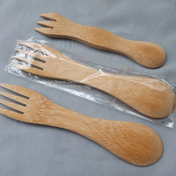 Bamboo Spork Wholesale Bamboo Wood Spork With Logo Cheap Sale From China photo-2