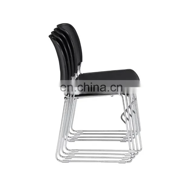 Black Ultra-Compact Plastic Stack Chair (4-Pack) Office Chair photo-3