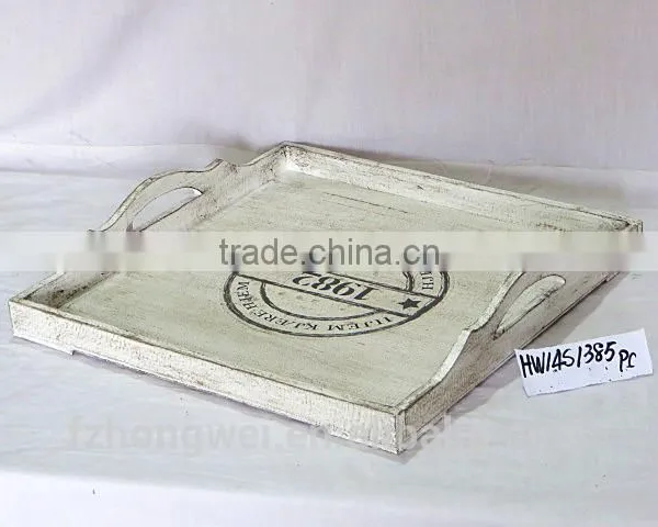Hongwei Handmade Fir Wooden Tray Wood Plate Wholesale Cheap Good Quality