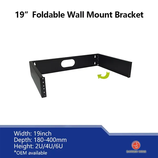 Factory OEM WS03-B 19inch Steel Hinged Wall Mount Bracket for Network 2U/3U/4U/6U for Network Equipment