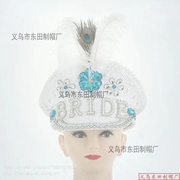Bride Hut Fun Bride Cowgirl Baseball Cap Bridal Party Sequins Cap Baseball Cap Bride Deserve to Act the Role of ms Single Bride Wedding Decoration photo-2
