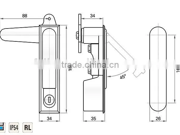 MS480-2F Direct Selling Manufacturer Power Distribution Control Board Cabinet Handle Plane Lock photo-6