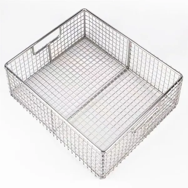 Customized 304 Stainless Steel Ultrasonic Cleaning Wire Mesh Basket photo-3
