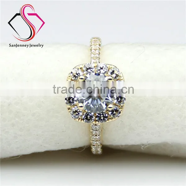 Round Brilliant Cut Moissanite 1CT 6.5mm Center Halo Style 14k 18k White Yellow Gold Diamond Engagement Ring photo-4