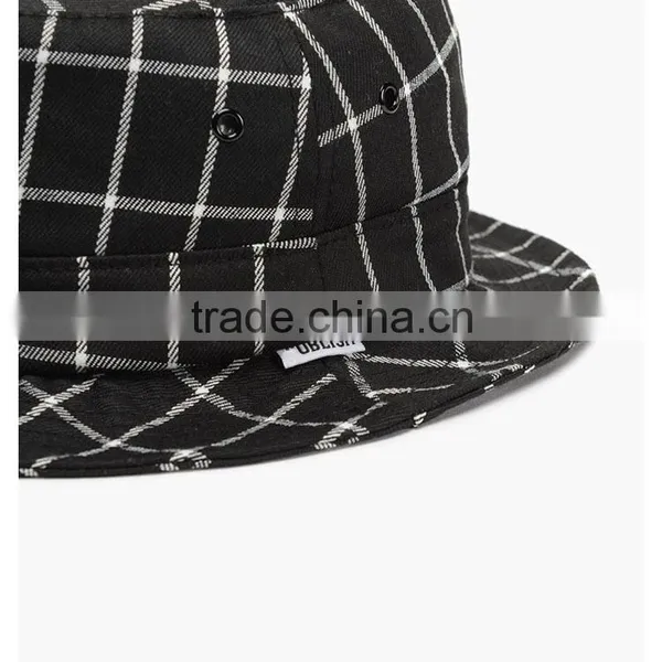 2015 Wholesale Fashion Checked Cooling Felt Bucket Hat photo-3