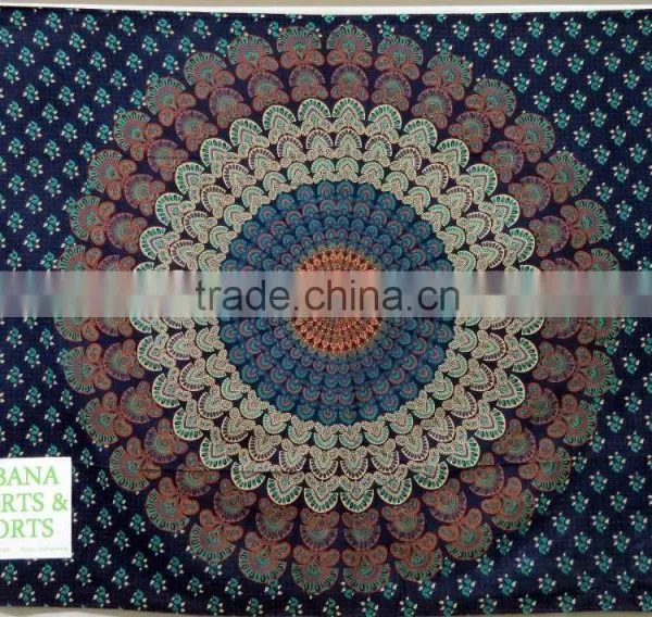 Bohemian Bedsheet Hippie 100% Cotton Gypsy Mandala Tapestry Tapestries Mandala Round Tapestry photo-2