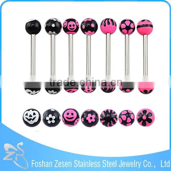 Factory Wholesale Stainless Steel Tongue Barbell Fashion Flesh Colored Tongue Rings photo-4
