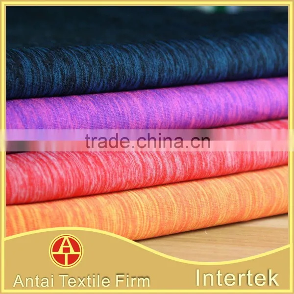 Weft Knitted Poly Nylon Spandex Composite Yarn Dye Look Fabric photo-4