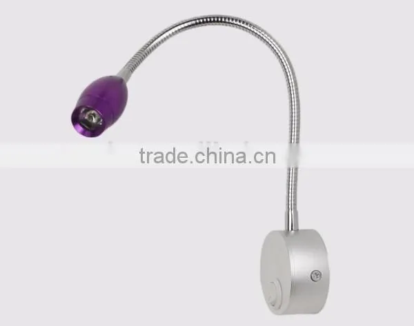 3W Hotel Reading Lamp LED Wall Light Bedside Reading Lamp With Flexible Gooseneck On/off Switch Quality Choice photo-2
