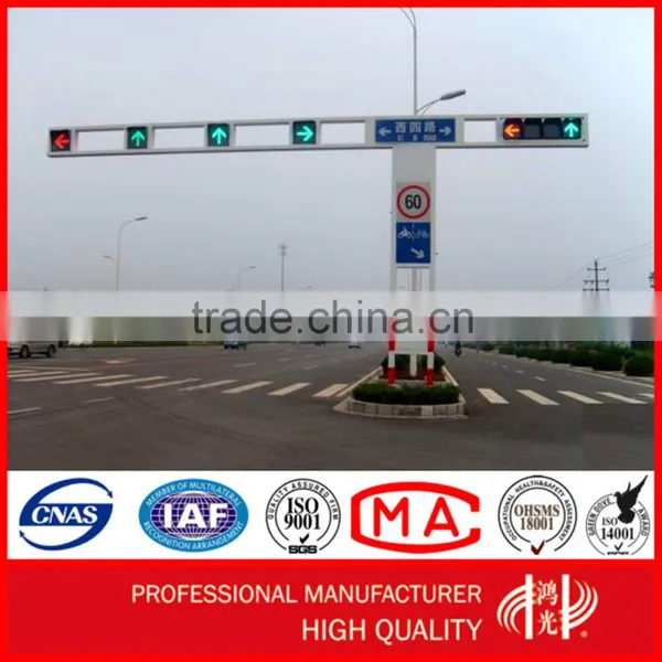 H10m ,Q345 Led Traffic Light Poles With Signal System