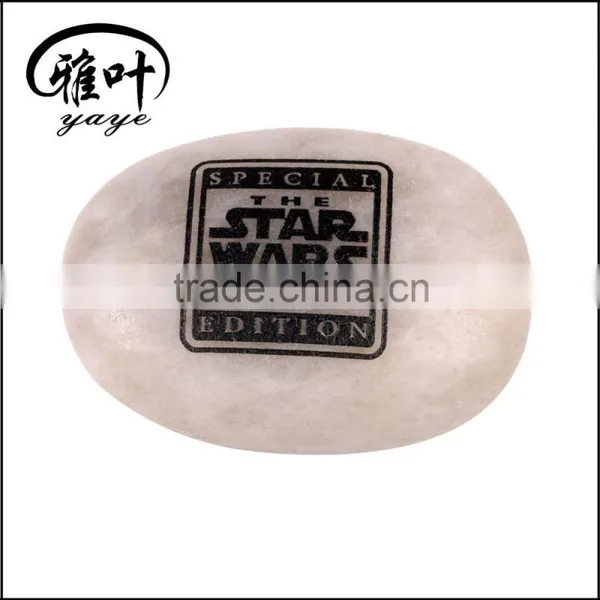Wholesale Customized Engraved Black Letter Pebbles Natural River Stones Fans Souvenir photo-3