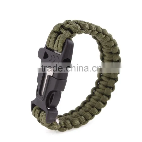 2016 Christmas Gifts Suvival Paracord Bracelet Flint Whistle Buckle photo-2