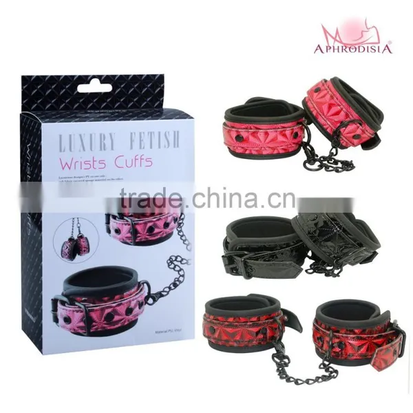 Quality Black Soft Fur Restraint Wrist & Ankle Cuffs Bondage Fetish Role Play