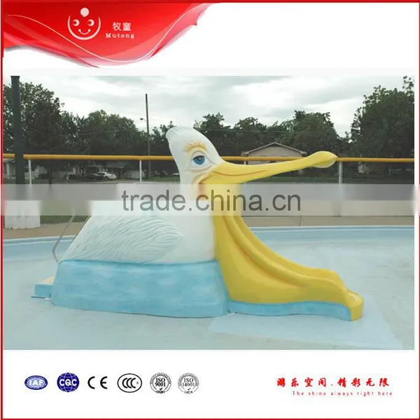 Fiberglass Swimming Themed Water Duck Kids Slide for Summer Kids Play