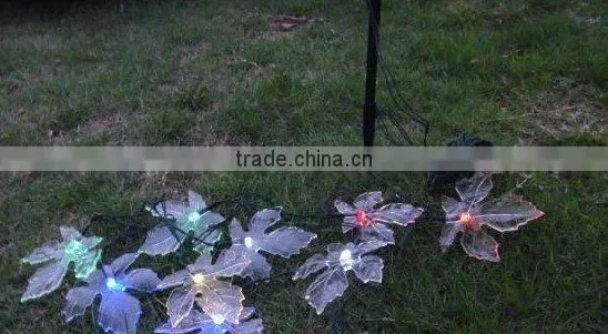 Colorful Solar Strip Light Qualitied Solar Panel+10 Maple Leaf Led +4.5M Lenght Cable Using for Christmas,festival Decoration photo-3