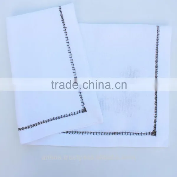 Hand Hemstitched Linen Napkin,snowflake Embroidered Napkin photo-3