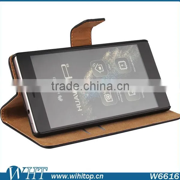 Leather Card Slot Flip Cover With Stand for Huawei Ascend P8 Case photo-2