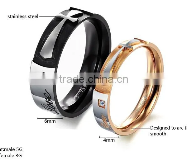 Cool Stainless Steel Lover Jewelry Indian Wedding Rings photo-2