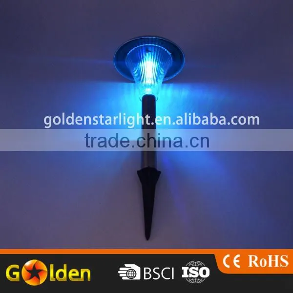 2016 Good Quality Stainless Steel + Plastic Colorful Solar Powered Stake Light photo-3