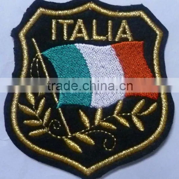 Italian flag patch,embroidery patch,iron on patch