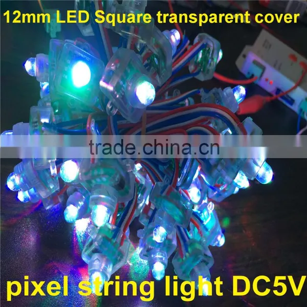 12mm LED Square Transparent Cover WS2811 50pcs String IP68 DC5V Full Color Rgb Pixel Led Supplier's Choice photo-6