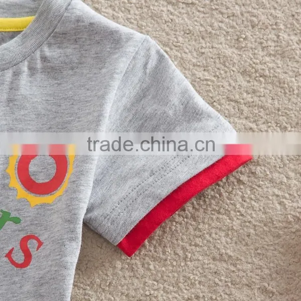 (TK1080) 6 Colors Grey 2-6Y Neat Baby Boy Summer Suits Kids Sets Cheap China Wholesale Clothing photo-3