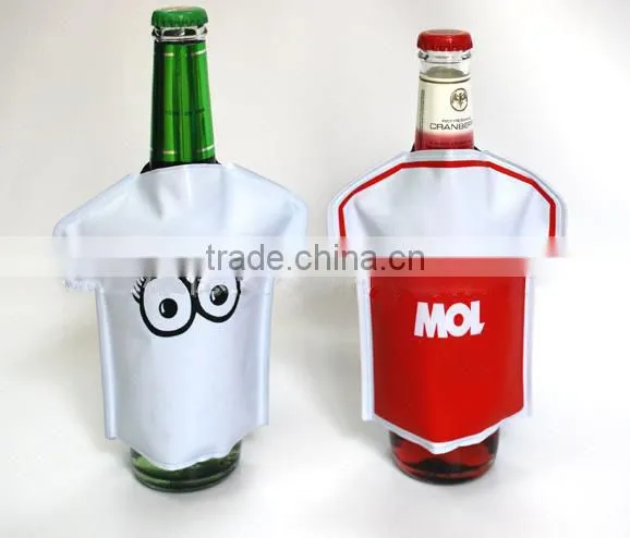 Football Shirt Shape PVC Gel Single Beer Bottle Cooler Sleeve for Sports Gift photo-4