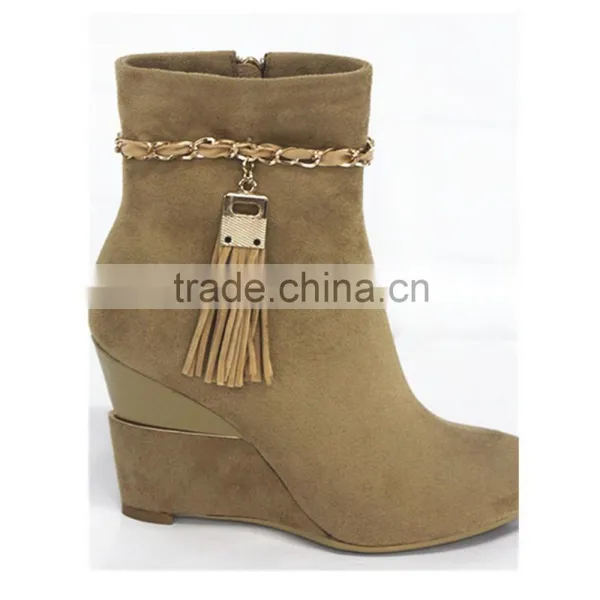 Black Wedge Sexy Ankle Boots 2015 photo-3