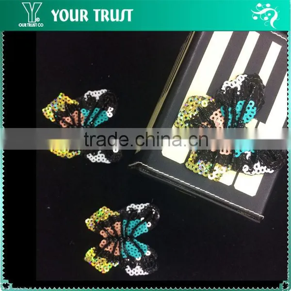 Decorative For Dress Sprakling Butterfly Sequin Applique Patch photo-5