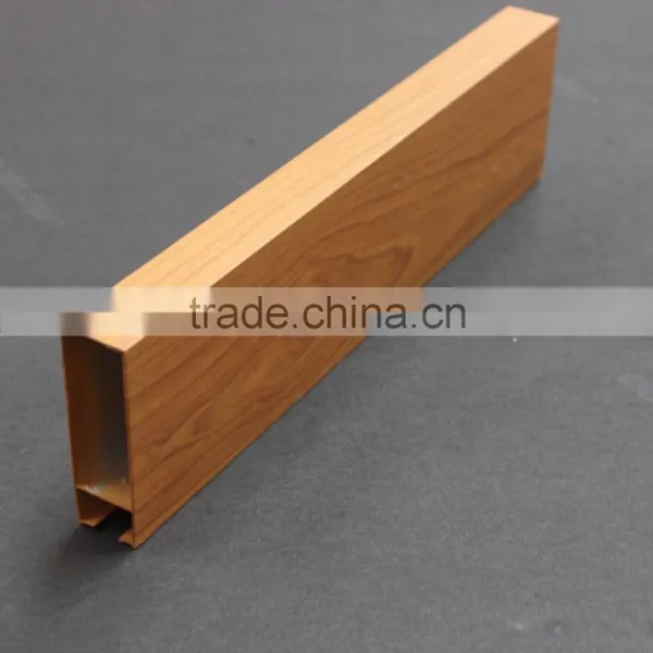 Heat Transfer Wood Grain Metal Suspended Linear Ceiling Aluminum Square Tube Screen Ceiling Tiles photo-4