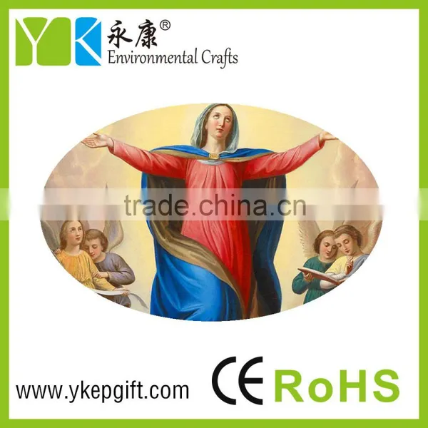 Home Decor Catholic Religious Round Plate Blessed Virgin Mary and Angels photo-4