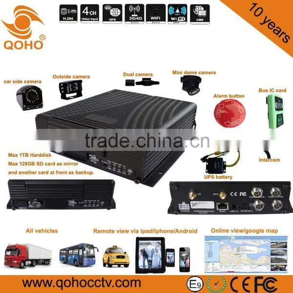 8-CH HDD/SSD Vehicle Mobile DVR,UPS Battery,Alarm Button,RFID IC Reader for School Bus photo-5