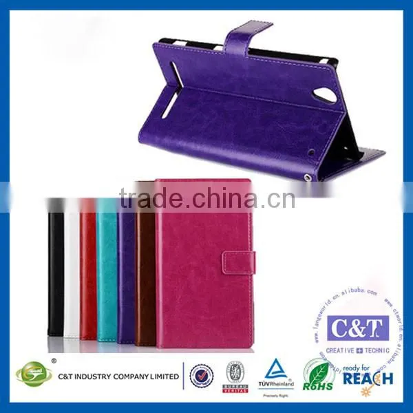 C&T Genuine Leather Stand Case for Sony T2 Ultra D5303 D5306 / Ultra Dual D5322 photo-2