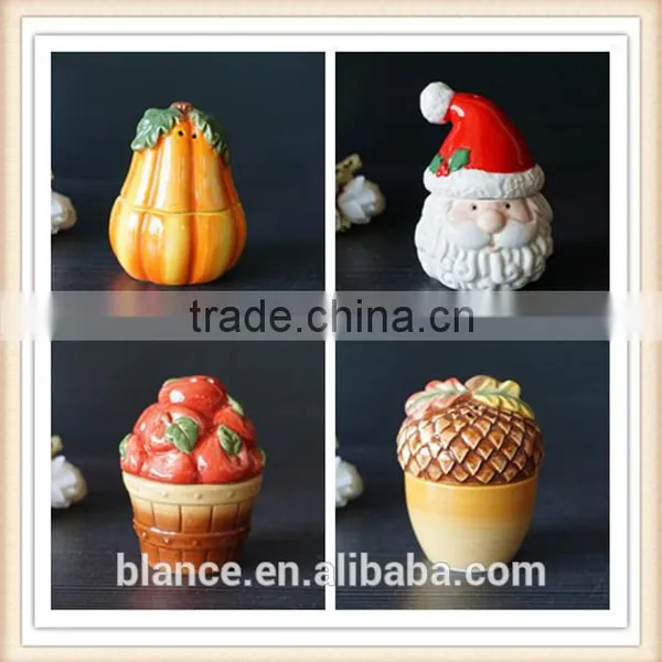 Antique Christmas Design Colorful Cookie Jar Ceramic photo-2