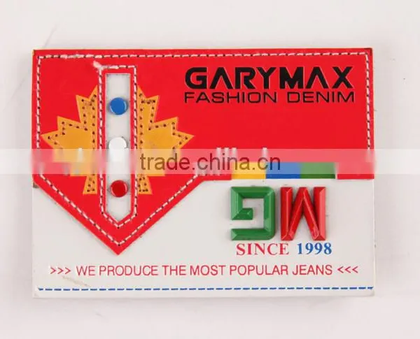 Custom Embossed Jeans pu Imitation Leather Labels photo-6