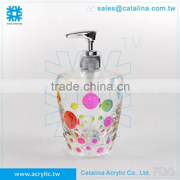 3D Bubble Fish Pattern, Set or Separate of Tumbler Lotion Dispenser Cotton Jar Soap Dish Acrylic Bathroom Supplies photo-2