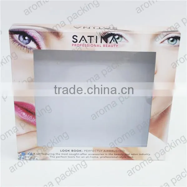 2016 New Design Paper Gift Packing Customer Logo Printed Cosmetic Box With Window for Makeup Brush photo-3