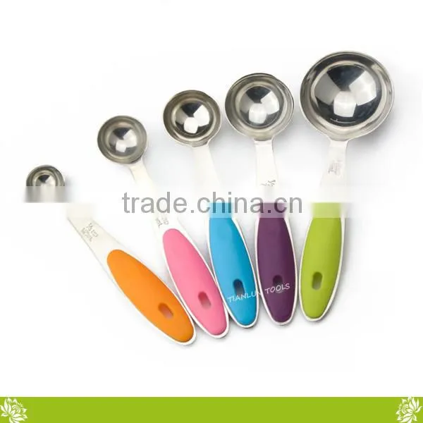 Stainless Steel Measuring Spoons With Silicone Handle,Mini Measuring Spoon Sets for Home Kitchen,Stainless Steel Cookware Set photo-2