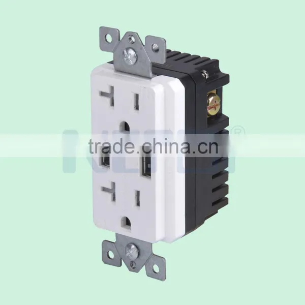 American Type Gfci Usb Wall Outlet Sockets With USB Charging Ports