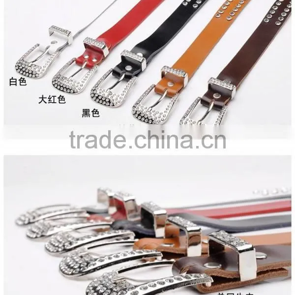 2014 New Arrival Western Ladies Rivet New Fashion Belt With Flower Leather Pattern Buckle Wholesale /Retail Sell photo-2