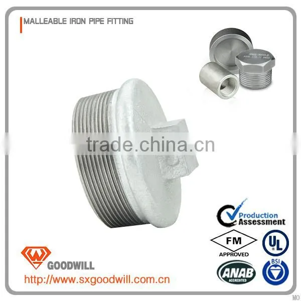 ISO 9001 Building Hardware Standard Malleable Iron Joint Pipe Fitting Plug photo-2