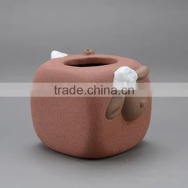 Choi Sand Pottery Crafts Cartoon Animal Small Ceramic Flower Pots photo-5