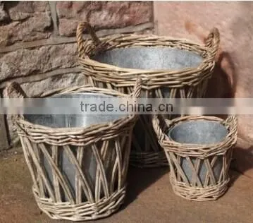 HOT 100%Handmade Natural Willow Flower Baskets Wicker Flower Plant Basket photo-6