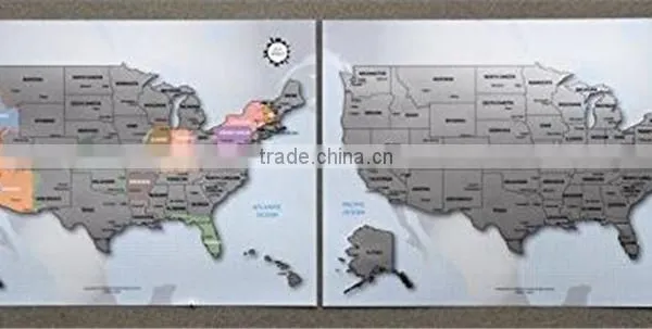 Personalized Scratch-off Us Map the United States of America A4 Size Poster Travel Silver Layer photo-2