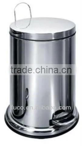 TRASH CAN WITH PEDAL 40L STAINLESS STEEL Bin WITH Plastic Base