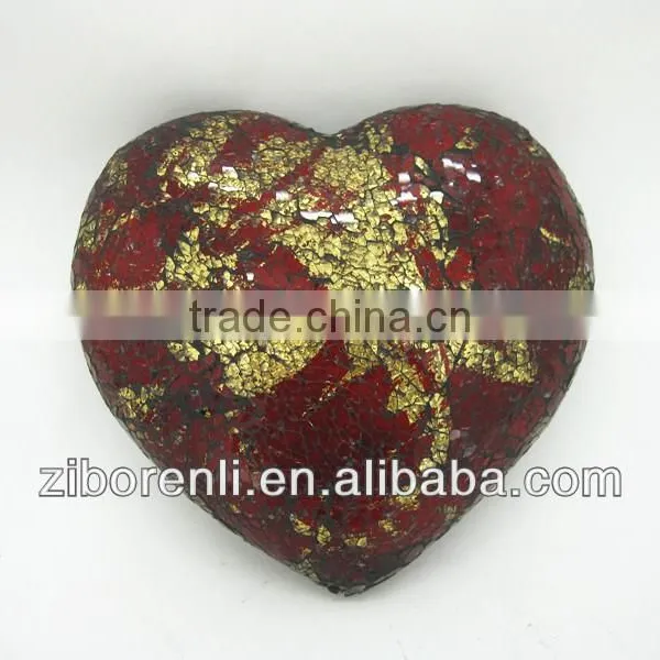 Gift Set Crackle Mosaic Iridescent Glass Hearts photo-3