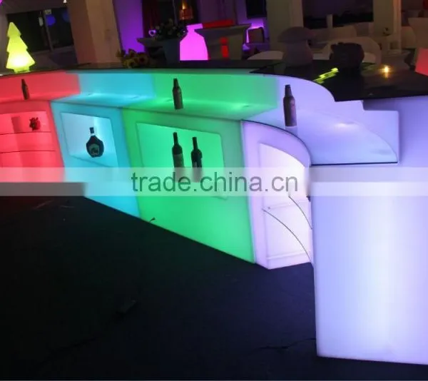Inside Golden Carving Pattern Design Solid Surface, Man-made Plastic Led Bar Table photo-5