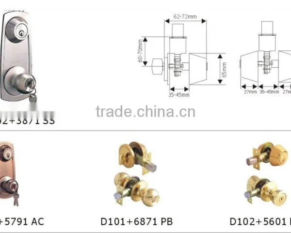 Stainless Steel More Security Combo Lock, Dead Bolt With Knob Lock, Wooden Door Lock Set photo-6